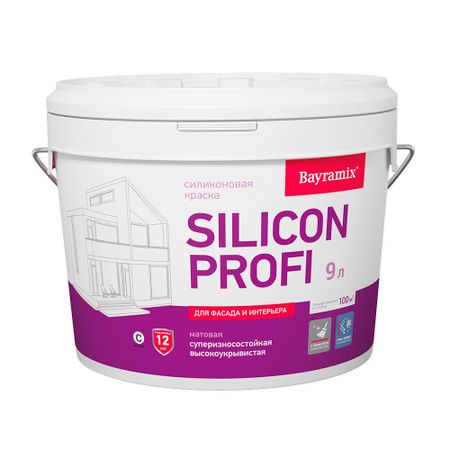 Краска фасадная Bayramix Silicon Profi силиконовая база C бесцветная 9 л