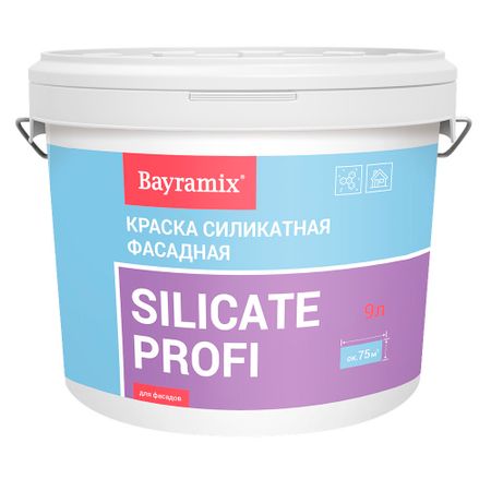 Краска фасадная Bayramix Silicate Profi силикатная база А белая 9 л