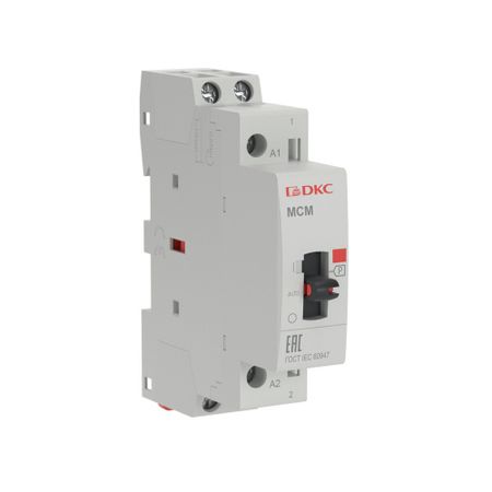 Контактор модульный DKC MCM Yon Max 240 В 25 А тип AC 2НО с ручным управлением (MCM-25-20-A240)