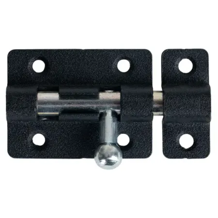 Шпингалетный замок мебельный ЗТ-4 7 см цвет черный