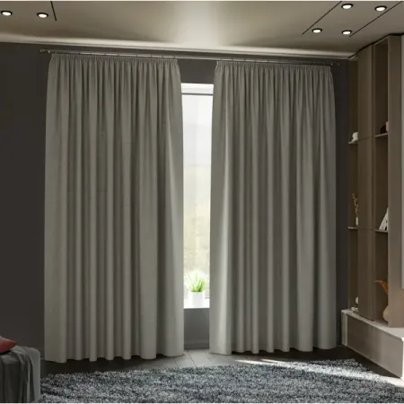 Комплект штор на ленте блэкаут Miamoza Nola 150x250 см цвет серо-коричневый