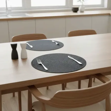 Салфетка под столовые приборы Vidage ø38 см круглая ПВХ цвет черный