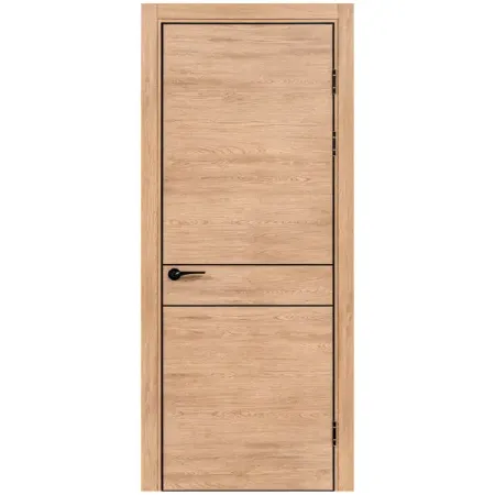 Дверь межкомнатная глухая Борно 52 70x230 см ПВХ цвет органик оак с замком и петлями