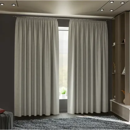 Комплект штор на ленте блэкаут Miamoza Nola 150x250 см цвет серо-бежевый