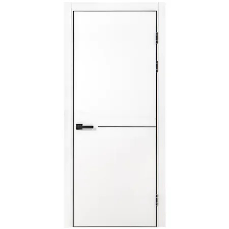 Дверь межкомнатная глухая Борно 55 70x230 см ПЭТ цвет белый с замком и петлями
