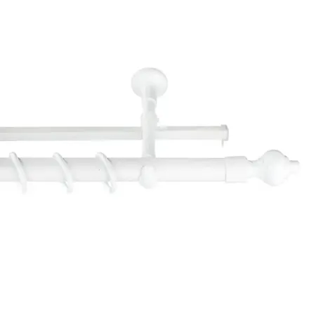 Настенный карниз двухрядный Domlegrand Кантри 240 см металл цвет белый