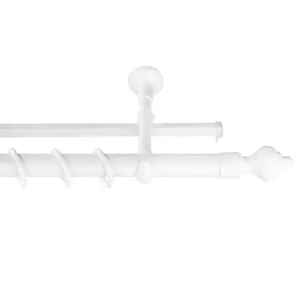 Настенный карниз двухрядный Domlegrand Кантри 200 см металл цвет белый moonbiffy пластиковые кольца для переплета 50 шт