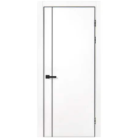 Дверь межкомнатная глухая Борно 56 70x230 см ПЭТ цвет белый с замком и петлями