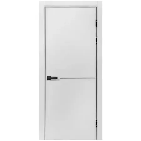 Дверь межкомнатная глухая Борно 55 70x230 см ПЭТ цвет серый с замком и петлями