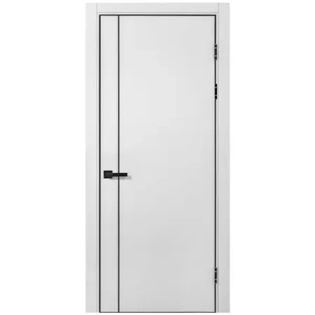 Дверь межкомнатная глухая Борно 56 70x230 см ПЭТ цвет серый с замком и петлями