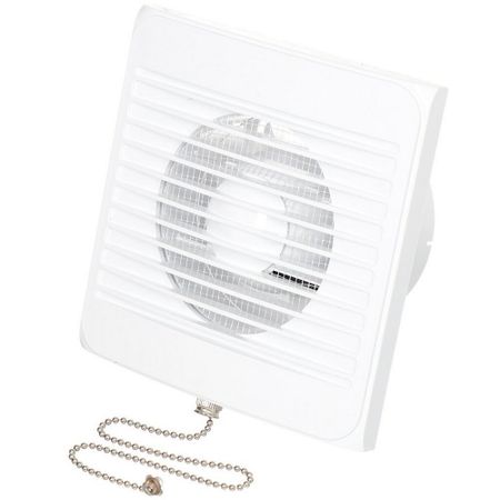Вентилятор осевой Эвент С с тяговым выключателем с обратным клапаном с антимоскитной сеткой 157х157 мм d120 мм белый