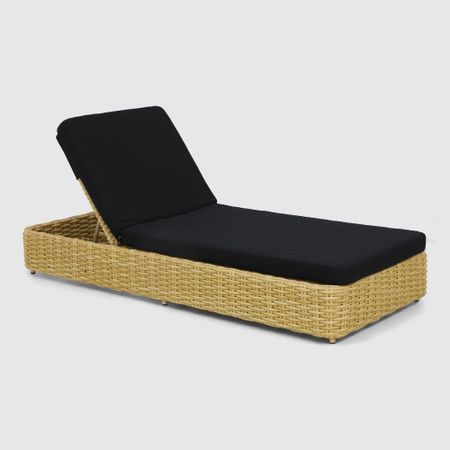 Шезлонг Rattan grand Bubble светло-бежевый с чёрным 85х210х30 см