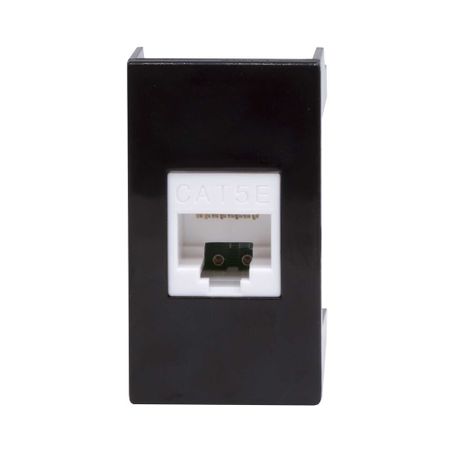 Розетка для кабель-канала компьютерная DKC Viva черная RJ45 1 модуль (45238)