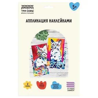 Аппликация наклейками ТРИ СОВЫ 