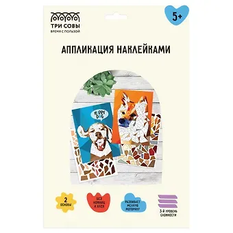 Аппликация наклейками ТРИ СОВЫ 