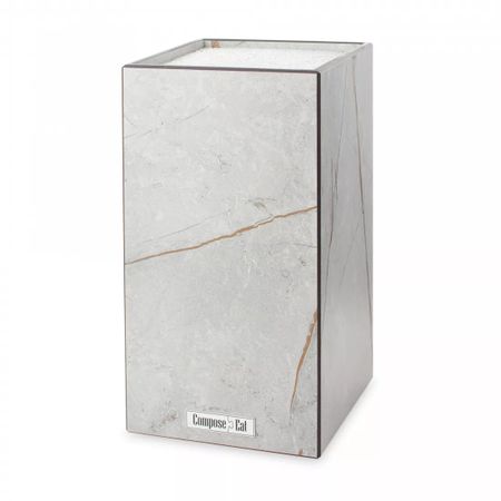 Подставка Composeeat для кухонных ножей, универсальная, 12х12х24 см, мраморный Грейс, композитный материал