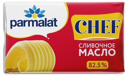Масло сливочное Parmalat Chef сладкосливочное несоленое 82,5% Беларусь, 180 г