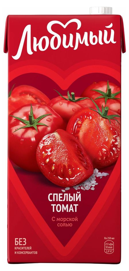 Напиток сокосодержащий Любимый Спелый томат, 1,93 л