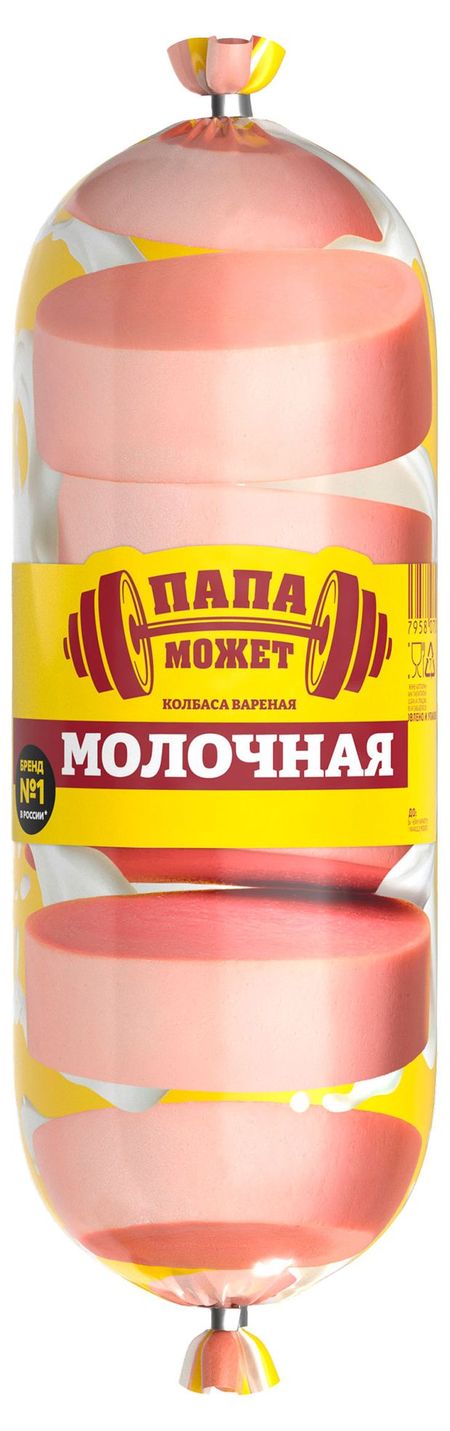Колбаса вареная Папа Может Молочная, ~ 0,8 кг