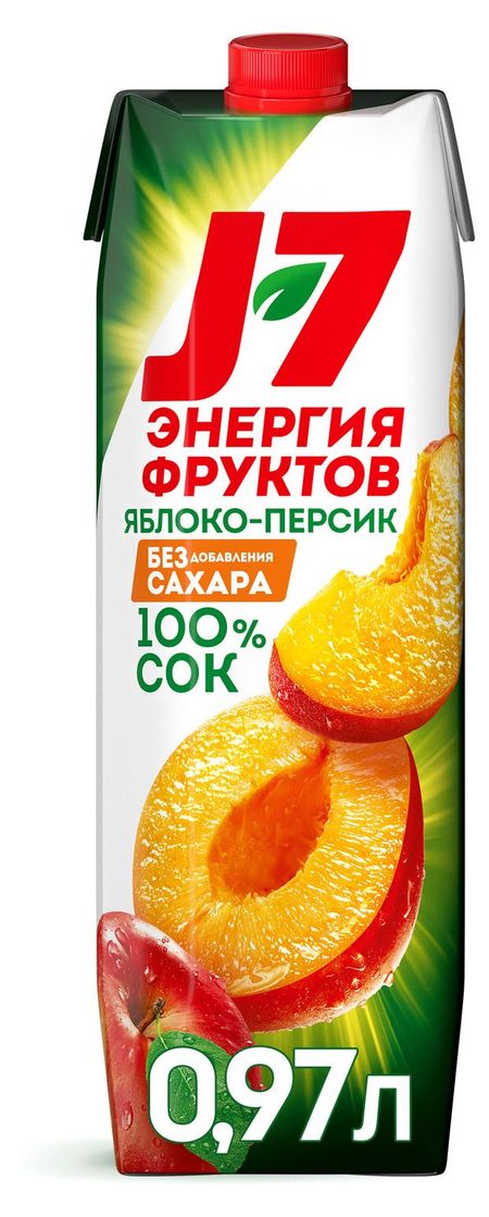 Нектар персиковый J7 с мякотью, 970 мл