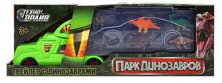 Набор игровой Технодрайв трейлер с динозаврами, 39,3х13,7х8,4 см