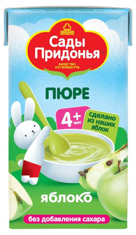 Пюре Сады Придонья яблоко с 4 мес., 125 г