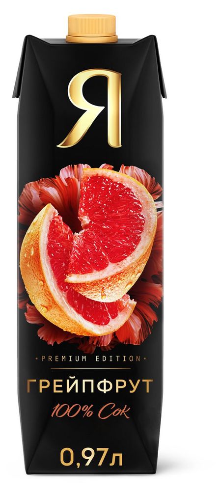 Сок грейпфрутовый Я с мякотью, 970 мл