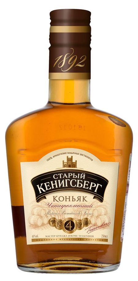 Коньяк Старый Кенигсберг четырехлетний Россия, 0,25 л