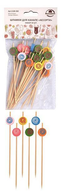 Шпажки для канапе МультиДом, 24 шт
