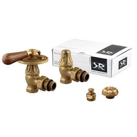 Комплект терморегулирующий угловой SR Rubinetterie Belle Epoque 1/2 для радиатора (K310-1500Z000) leenkea крышки для труб радиатора 4 шт 15 мм