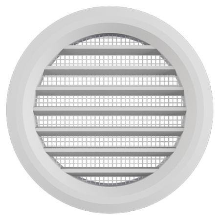 Решетка вентиляционная пластиковая дверная НашВент d50 мм с сеткой белая (2 шт.)