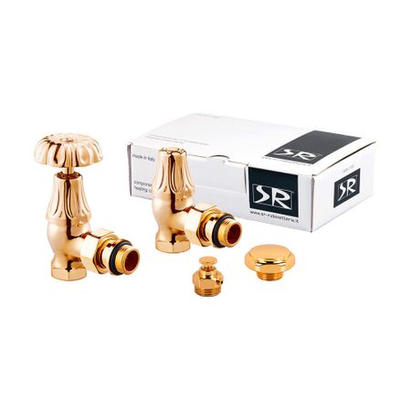 Комплект терморегулирующий угловой SR Rubinetterie Floral Old Style 1/2 для радиатора (K337-1500T000) комплект для ручной дрели huxuan 18650