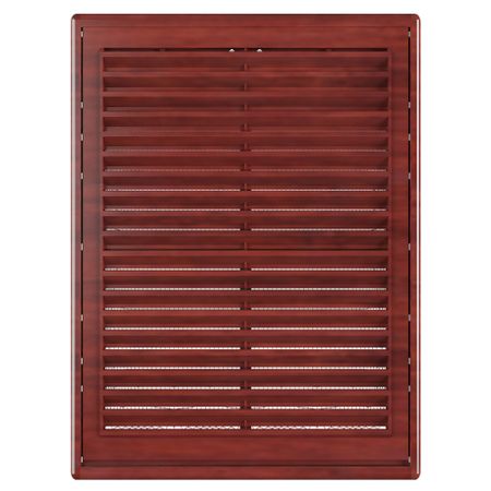 Решетка вентиляционная пластиковая приточно-вытяжная НашВент 182х251 мм с сеткой красное дерево