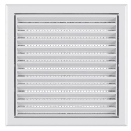 Решетка вентиляционная пластиковая приточно-вытяжная НашВент 186х186 мм с сеткой белая