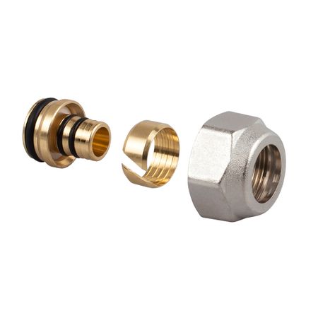 Соединитель резьбовой SR Rubinetterie 16 мм х 1/2 для многослойной трубы никелированный правый (0283-1500N0F0) медные трубы диаметром 3 30 мм длина 300 500 мм