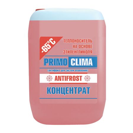 Теплоноситель концентрат Primoclima Antifrost -65 °С 10 кг на основе этиленгликоля теплоноситель warme eco pro 30 пропиленгликоль 10кг