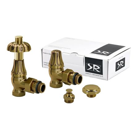 Комплект терморегулирующий угловой SR Rubinetterie Floral Old Style 1/2 для радиатора (K371-1500Z000) leenkea крышки для труб радиатора 4 шт 15 мм