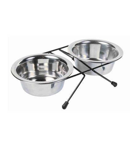 Миски Trixie Подставка 2 миски-нержавейки, сталь (2*0.2 л)