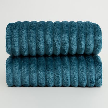 Плед Мягкая полоска/Soft strip, морская волна