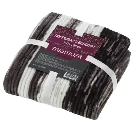 Покрывало Miamoza 150x200 см велсофт цвет белый/серый/коричневый роберт келси код уверенности как умному человеку стать уверенным в себе