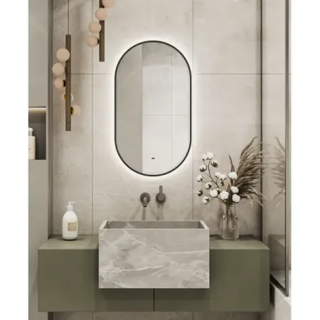 Зеркало в ванную комнату Velor 45x80 см с подсветкой светодиоды lextar smd 3030 12в холодного белого а