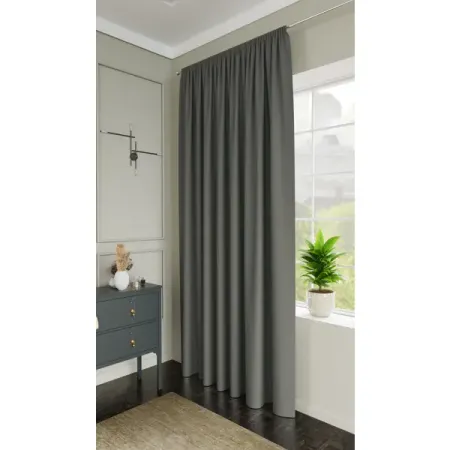 Штора на ленте со скрытыми петлями KREAFORTA Pharu 140x280 см цвет серо-коричневый