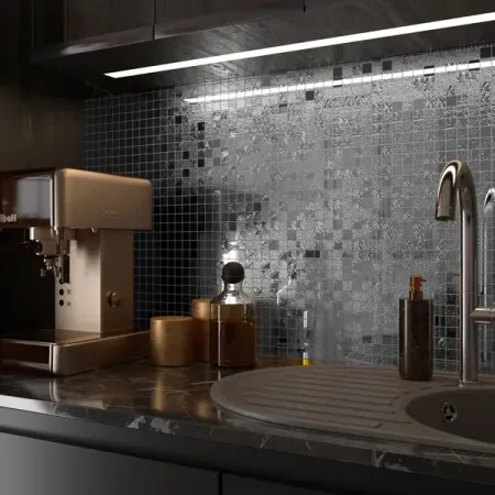 Мозаика стеклянная KREAFORTA серый микс 297x297x4 мм 5 шт стеклянная бутылка для ароматерапии