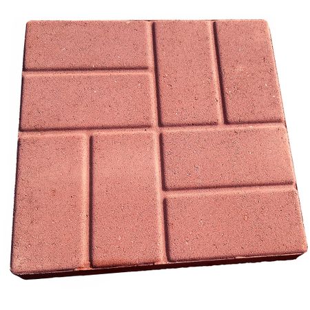 Плитка тротуарная 8 кирпичей 400х400х50 мм красная бетонная