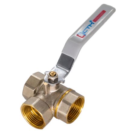 Кран шаровой латунный СТМ Стандарт 3/4 ВР(г) х 3/4 ВР(г) ручка трехходовой (CW3FT034)