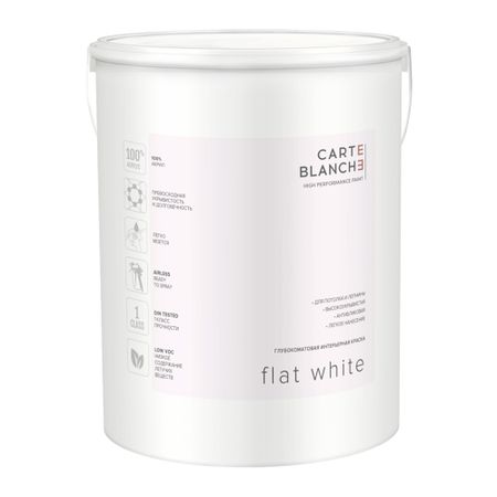 Краска для потолка Carte Blanche Flat White база А белая 4 л премьер или carte blanche повесть рассказы