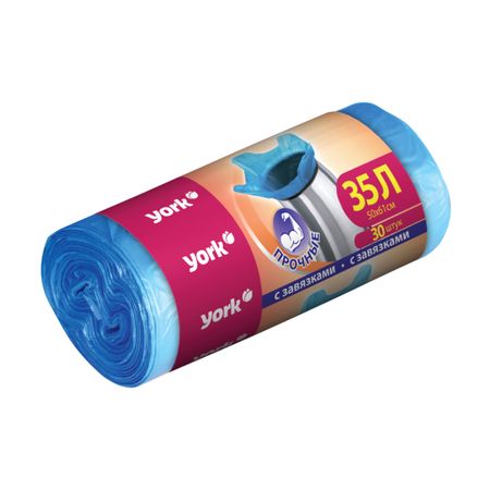 Мешки York для мусора с завязками 35л (30 штук)