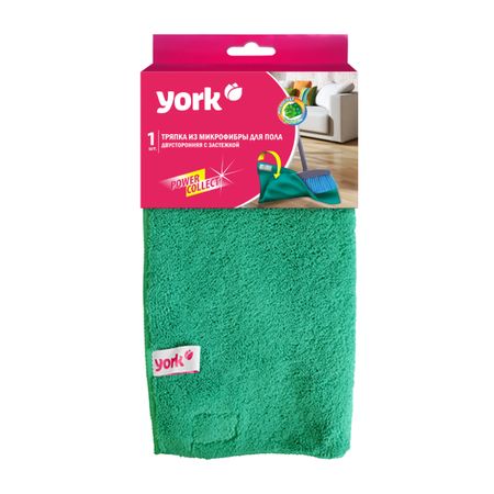 Салфетка York из микрофибры для пола двусторонняя с застежкой (50х60 см)