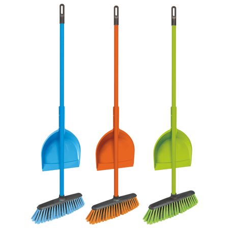 Набор для подметания тандем AZUR (щётка с рукояткой 110 см, совок) в ассортименте