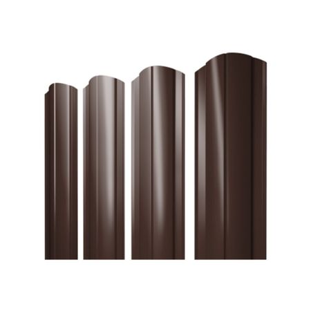 Евроштакетник двухсторонний круглый 0,45 мм 128х1800 мм коричневый RAL 8017 фигурный срез книга для записей а5 80л горох карт обл с пвх покрытием на резинке тонир срез ассорти